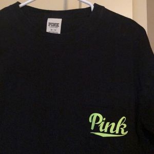 PINK Neon Green Crewneck Long Sleeve